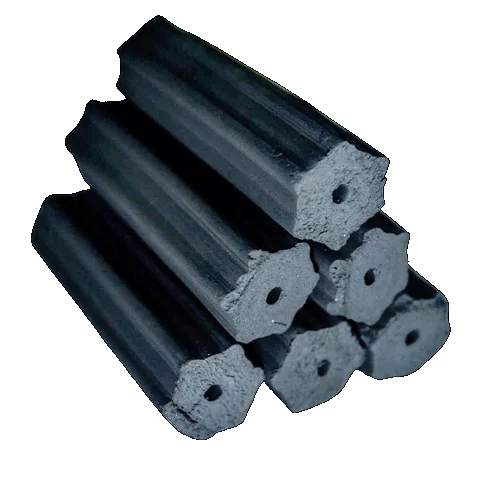 Hexagonal charcoal briquettes