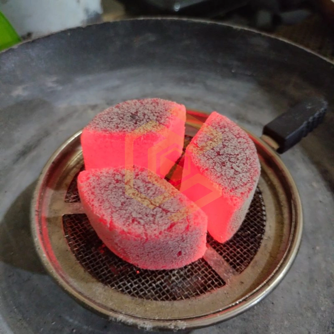 2 hours burning coconut charcoal for shisha made in indonesia